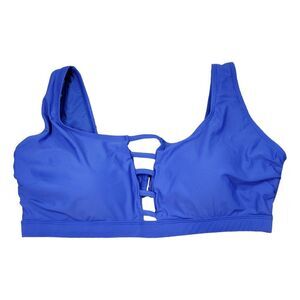 Lysa Shiloh Swim Bikini Top Blue Lightly Lined Padded UPF 50+ Plus Size 3X 26W